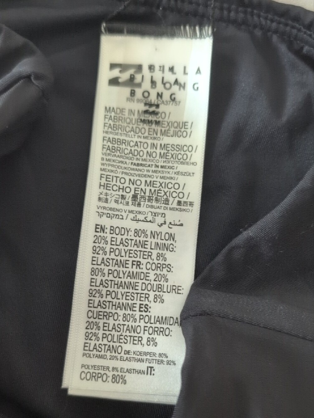 Billabong Black Strapless One-Piece Swimsuit - high cut - Picture 2 of 4